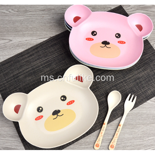 Set Berwarna Colorful Berwarna Bamboo Fiber Dinnerware Set